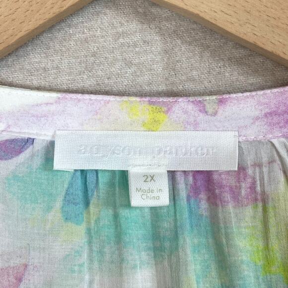 Adyson Parker Womens Top Size 2X Long Sleeve Office Career Feminine Fairy Flowy - Picture 3 of 9